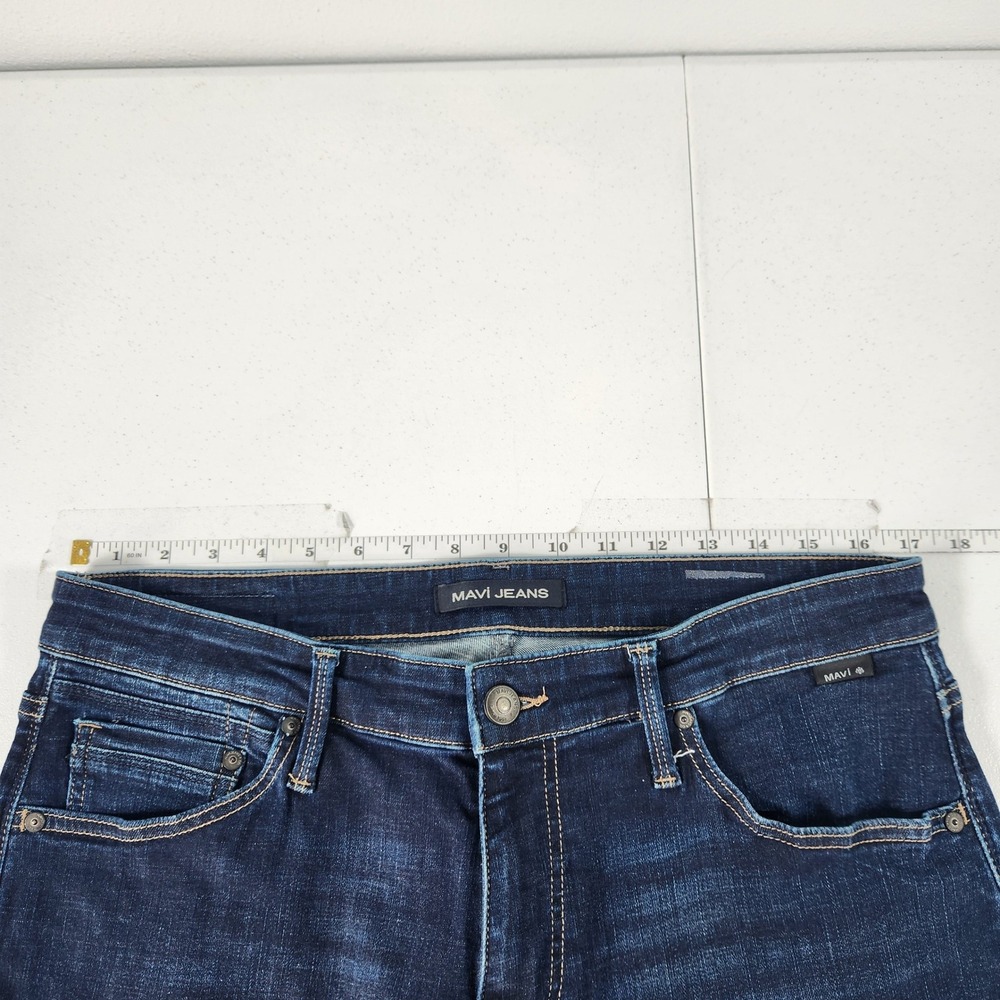 Mavi Jake Slim Leg Jeans Mens 34x30 Dark Indigo Organic Cotton Stretch Denim - Picture 3 of 10
